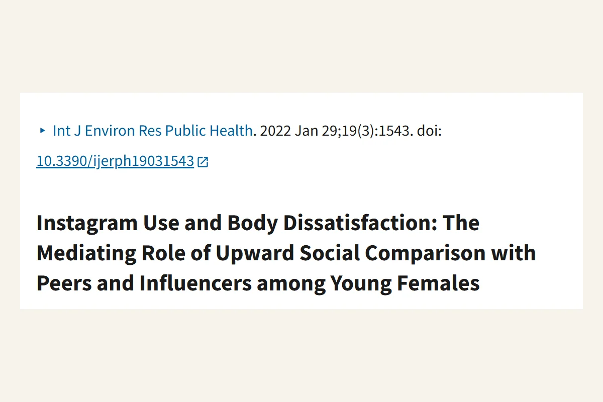 Titel der Studie Instagram Use and Body Dissatisfaction