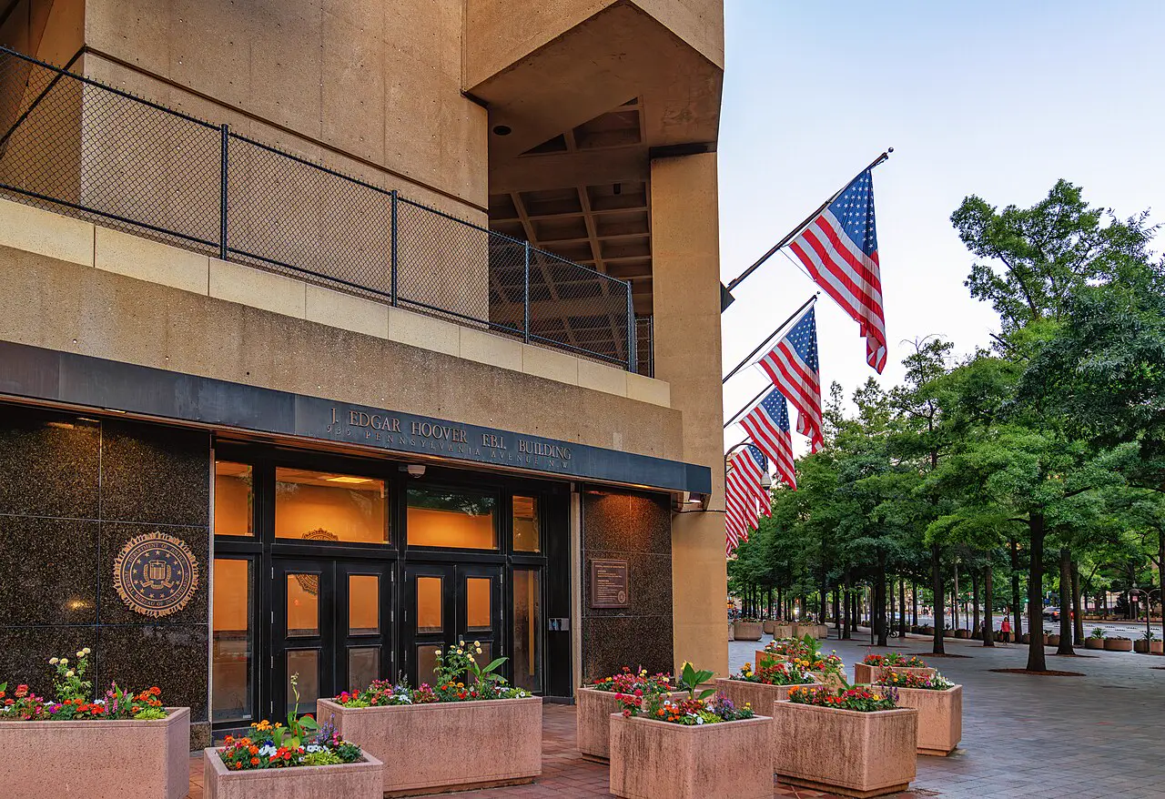 Entrance of FBI headquarters in Washington