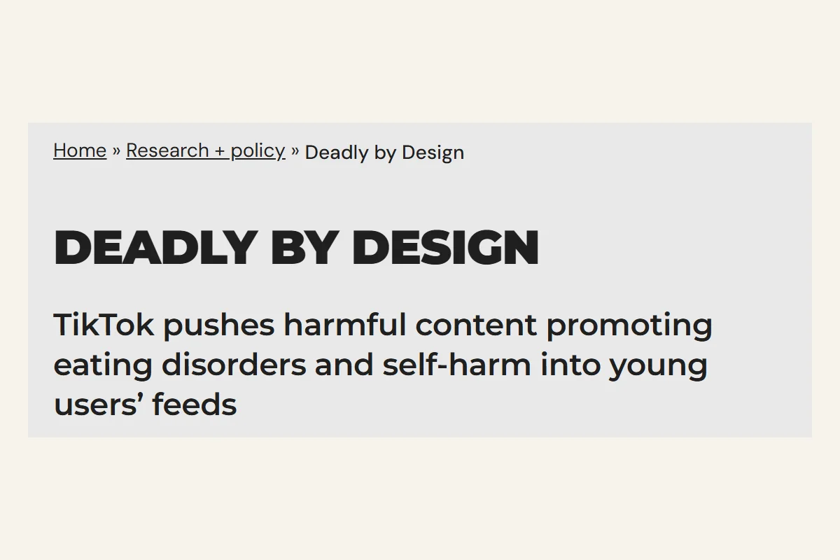 Kopf des CCDH-Berichts Deadly by Design