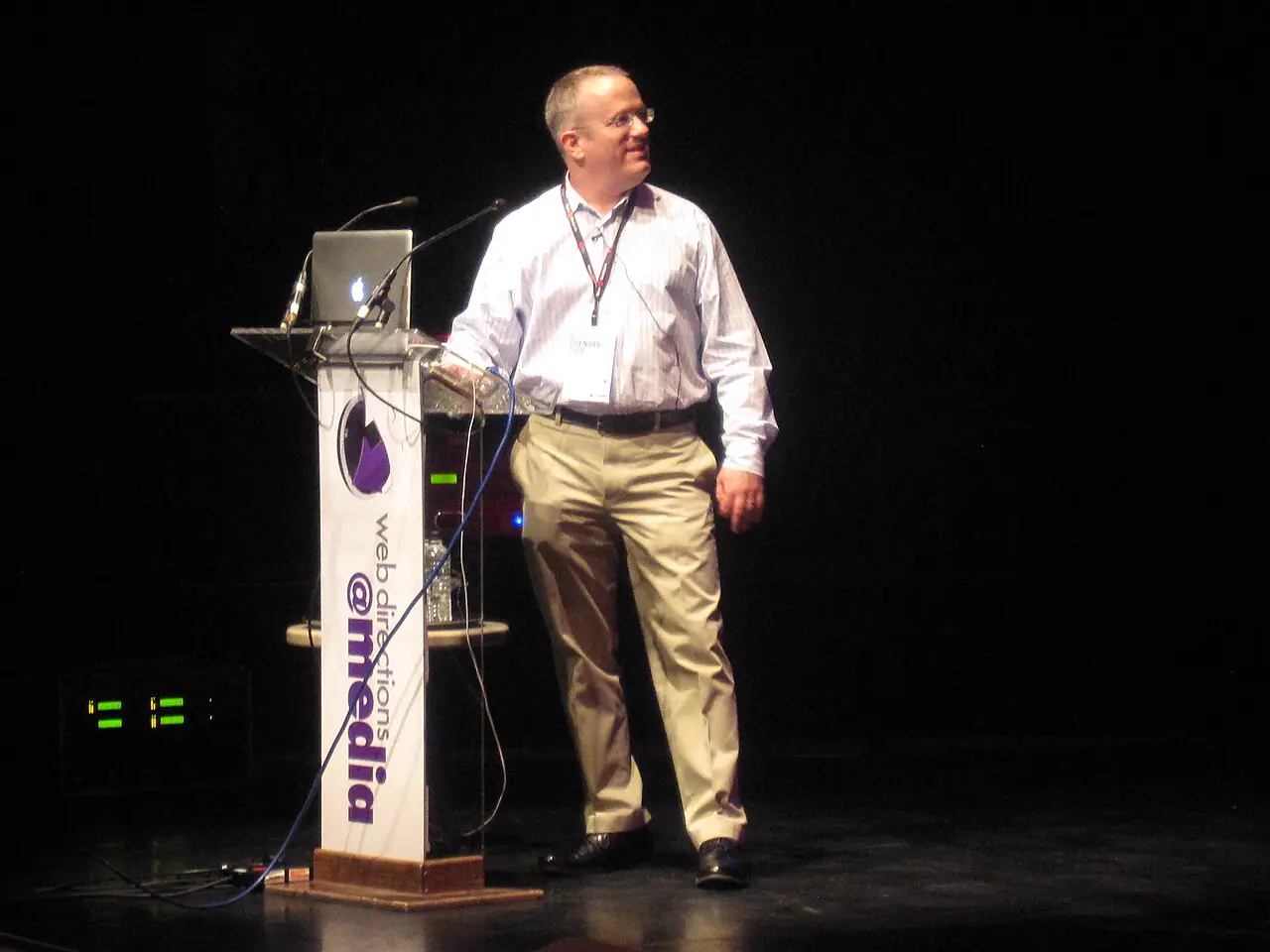 Brendan Eich at a lectern