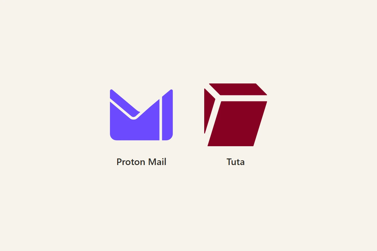 Logos von Proton Mail und Tuta