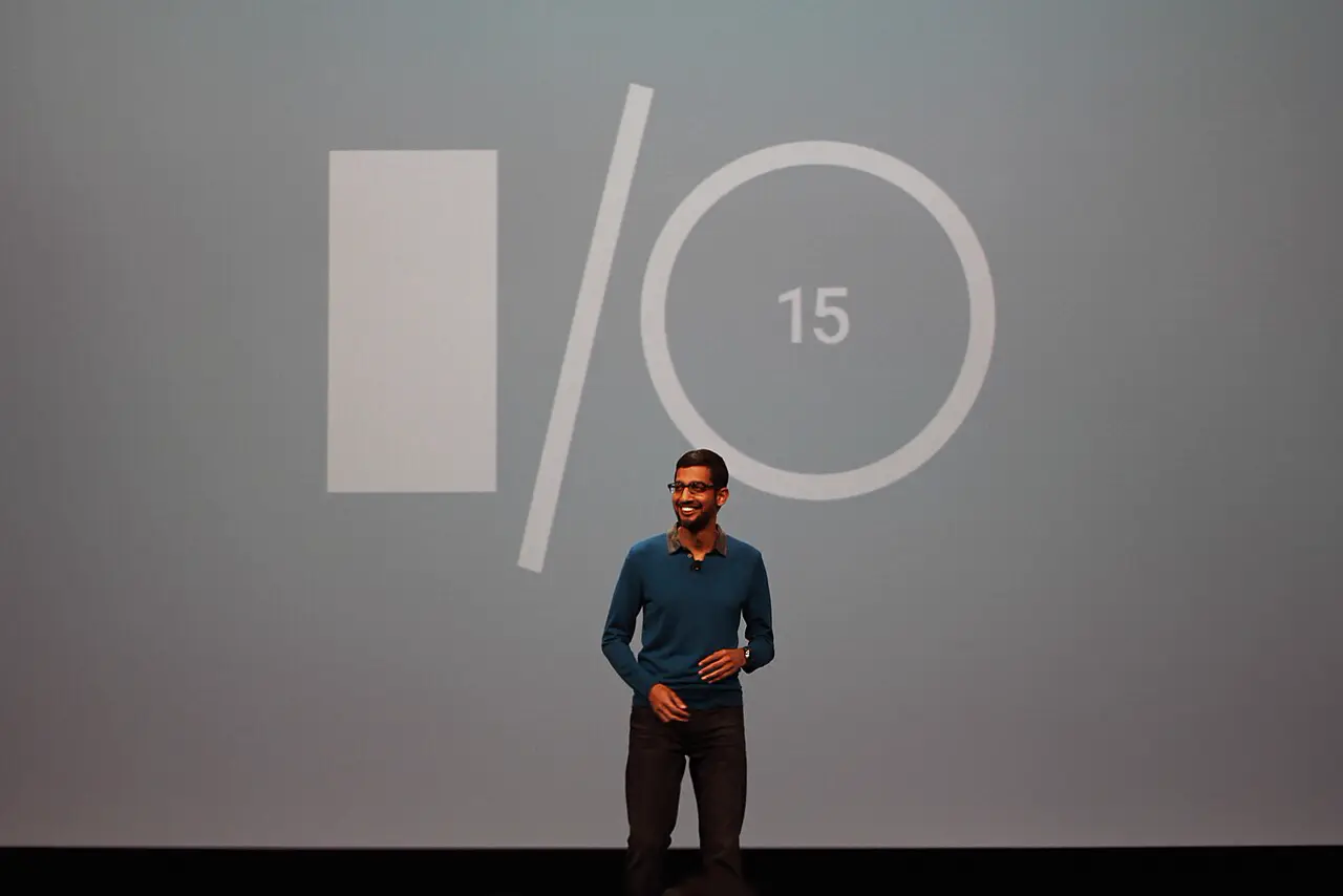Sundar Pichai auf der Bühne der Google I/O