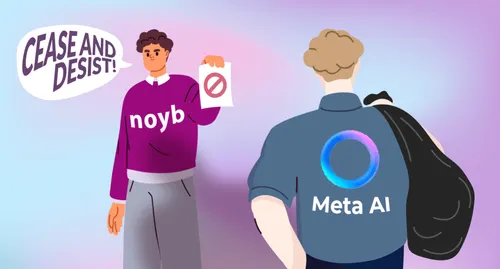 Illustration: noyb überreicht Meta AI eine Unterlassungsaufforderung