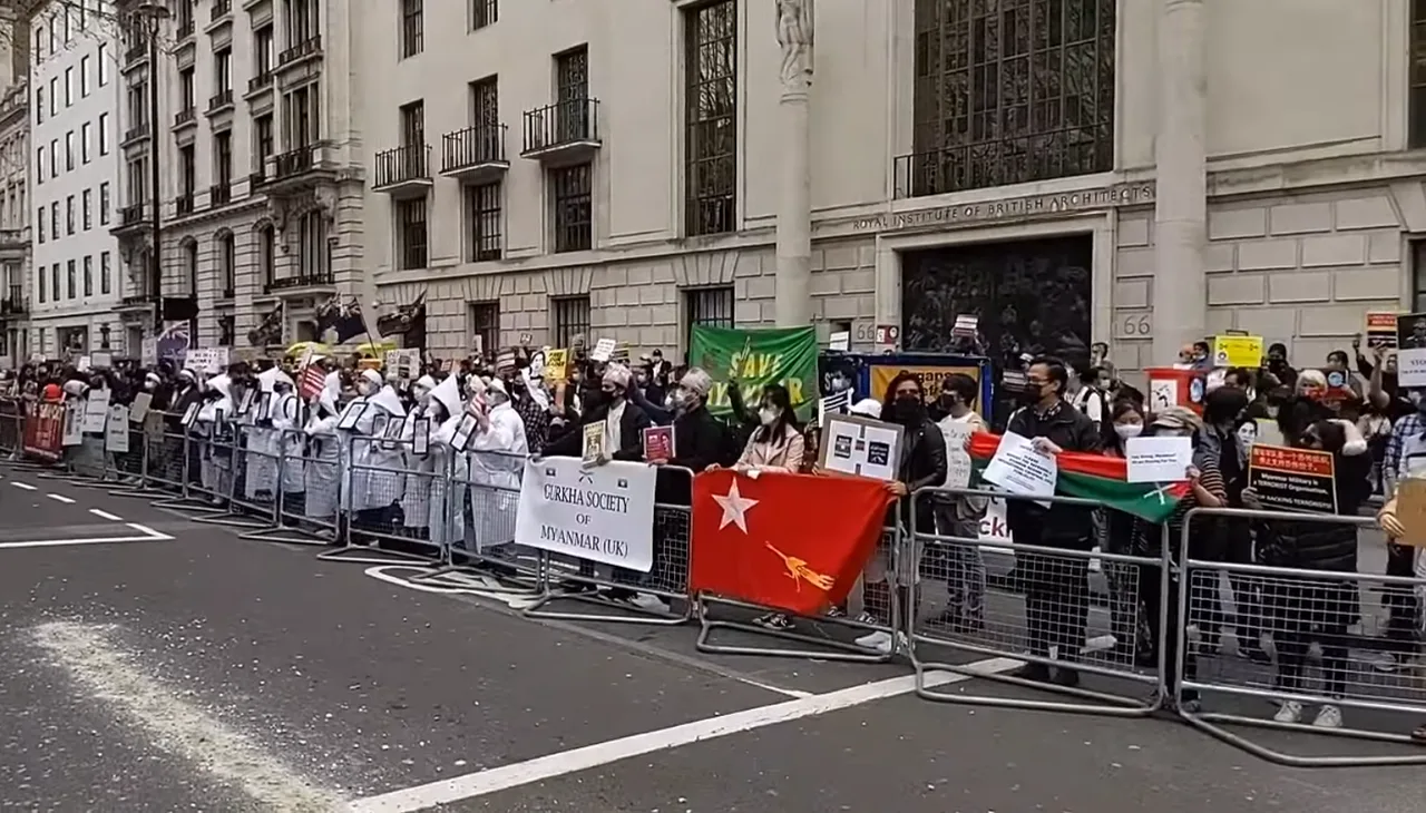 Demonstration für Myanmar in London