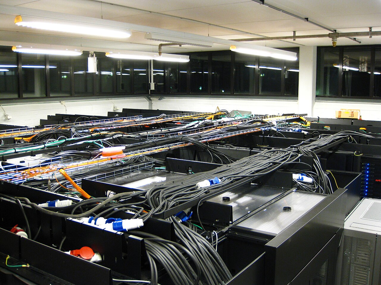 Rows of servers at the Royal Institute of Technology Parallel Computer Center in Stockholm